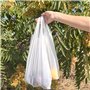 PAMPOLS Sacs en plastique résistants de type T-shirt | Taille HDPE 35X50 Blanc | Paquet de 200 unités