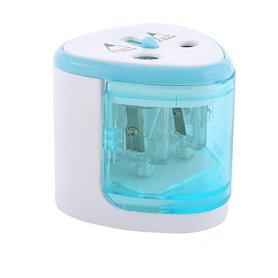 SUPERTOOL Taille-crayon électrique automatique bleu à double trou – stationnaire pour enfants