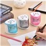 SUPERTOOL Taille-crayon électrique automatique bleu à double trou – stationnaire pour enfants, bureau, artistes professionnels (