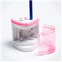SUPERTOOL Taille-crayon électrique automatique à double trou rose pour enfants