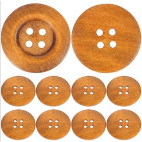 10pièces Lot De Boutons Bois Ronds Pour Couture Diy Boutons Écologiques Café Pour Projets De Bricolage