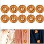 10pièces Lot De Boutons Bois Ronds Pour Couture Diy Boutons Écologiques Café Pour Projets De Bricolage