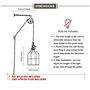 Barcelona LED Applique Murale Vintage avec Câble de Prise et Support de Lampe à Suspension à Poulie Industrielle Capuchon en Arg