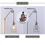 Barcelona LED Applique Murale Vintage avec Câble de Prise et Support de Lampe à Suspension à Poulie Industrielle Capuchon en Arg