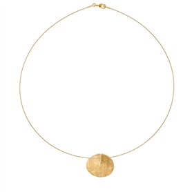 JOI D'ART Collier court en métal doré plaqué or 24 carats | Collection Taglio | Bijou minimaliste pour femme | Collier en laiton