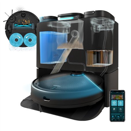 Cecotec Robot Aspirateur et Vadrouille Conga 11090 Spin Revolution Home&Wash avec Base Auto-Vidée
