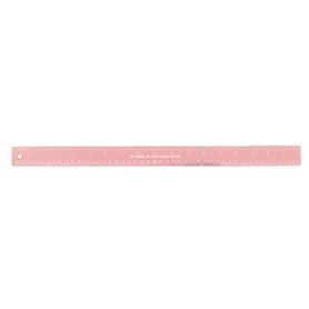 Craftelier - Règle métallique de 45 cm (18") | Couleur rose avec chiffres blancs | Base en liège et fabriquée en acier inoxydabl