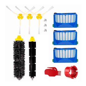 Kit de pièces détachées compatibles iRobot compatible avec Roomba 600 Series Kit de 13 pièces (brosses centrales