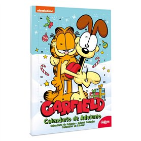 dekora - Calendrier de l'Avent Garfield - Avec 24 chocolats - Total 50 g - Chocolat au lait - Colorants naturels - Spécial Noël