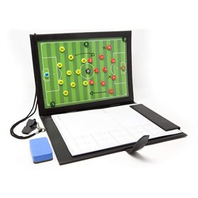 WISEPLAYERFC Tableau Tactique Football-Dossier de Tactiques Magnétique pour Entraîneurs de Football avec Poche Intégrée