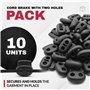 DOJA Barcelona | Arret de Cordon | Pack 10 | Stop Cordon 2 Trous | Largeur 25mm | en Plastique | Serre Cordon Oval Noir | pour C