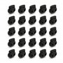 DOJA Barcelona | Arret de Cordon | Pack 25 | Stop Cordon 2 Trous | Largeur 25mm | en Plastique | Serre Cordon Oval Noir | pour C