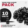 DOJA Barcelona | Arret de Cordon | Pack 10 | Stop Cordon 1 Trou | Longueur 22mm | en Plastique | Serre Cordon Rond Noir | pour C