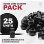 DOJA Barcelona | Arret de Cordon | Pack 25 | Stop Cordon 1 Trou | Longueur 22mm | en Plastique | Serre Cordon Rond Noir | pour C