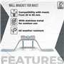 DOJA Barcelona | Suport Antenne | Pack 2 | Fixation Murale | Pour Mat Antenne Ø 25mm à Ø 50mm | En Acier | Support Fixation Ante
