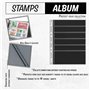 DOJA Barcelona | Album Timbres 16 Feuilles | Livre Cuir PU Classeur Timbre Poste Avec Fermeture Éclair Et Anneaux | Carnet de Ti