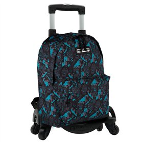 Sac à dos école Minecraft Greeny + chariot Toybags avec 4 roulettes pivotantes - poche principale et poche avant - comprend un c