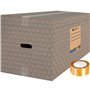 packer PRO Lot de 10 Boîtes en Carton pour Déménagement et Rangement avec Poignées et Ruban Adhésif