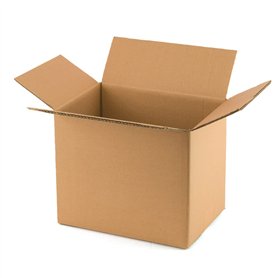 Lot de 20 boîtes en carton avec rabats fabriqués en carton ondulé à deux vagues pour emballage ou transport de haute protection.