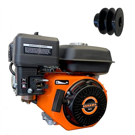 SAKAWA Moteur essence 4 temps 208CC 7CV 19 mm + poulie