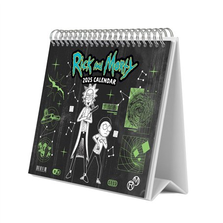 Grupo Erik - Calendrier de Bureau 2025 Rick et Morty | Calendrier Mensuel 18x20cm - De Janvier 2025 à Décembre 2025