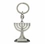 Porte-clés chandelier - Porte-clés en chandelier 7 bougies Jérusalem en zinc et métal couleur argent - Accessoire de clés pour a