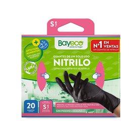Bayeco - Gants à usage unique en nitrile - Couleur noire - Ambidextres - Doigts texturés pour une meilleure prise en main - Fini