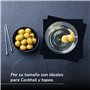 Lot de 300 serviettes cocktail en papier noir + porte-serviettes de table en acier inoxydable - Texture micro-point - Plus épais