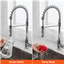 Ibergrif M22103, Robinet de Cuisine avec Douchette, Mitigeur de Cuisine Professionnel avec 2 Modes d'Eau, Corps en Laiton, Chrom