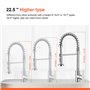Ibergrif M22103, Robinet de Cuisine avec Douchette, Mitigeur de Cuisine Professionnel avec 2 Modes d'Eau, Corps en Laiton, Chrom