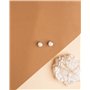Femme Boucles d'Oreilles Perles, Perles de Culture d'Eau Douce Bouton de 6-7 mm avec un Monture Cercle Argentée Secret & You - M