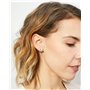 Femme Boucles d'Oreilles Perles, Perles de Culture d'Eau Douce Bouton de 6-7 mm avec un Monture Cercle Argentée Secret & You - M