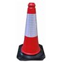Ferretelix Cône de signalisation avec base en caoutchouc réfléchissant 50 cm