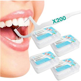 Vidaprime Fils Dentaire 200 Unités Porte-fil dentaire - Arc Dentaire Réutilisable Fil Dentaire pour Enfants et Adultes Cure dent