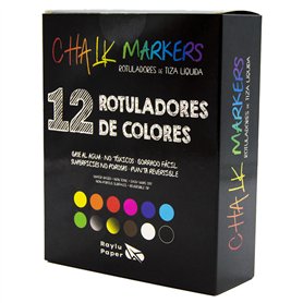 RAYLU PAPER - Marqueurs à Craie Liquide Effaçables à Pointe Réversible