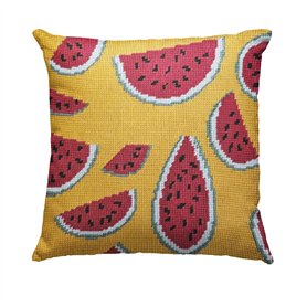 DELICATELA Kit de tapisserie pour broderie à la main en demi-point ou point de croix - Canevas imprimé - 40 cm x 40 cm - Laine n