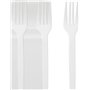 RASMACOR | Lot 100 Fourchettes réutilisables en plastique blanc