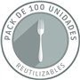 RASMACOR | Lot 100 Fourchettes réutilisables en plastique blanc, Couverts en plastique à haute résistance, réutilisables pour le
