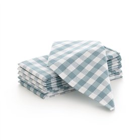 GAMUSI Lot de 6 serviettes en tissu à carreaux Vichy en coton résistant pour hôtellerie 45 x 45 cm