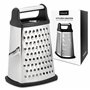 VINAK - Grande râpe de cuisine en acier inoxydable à 4 faces: large + long + fin + zester | Avec poignée ergonomique et base en