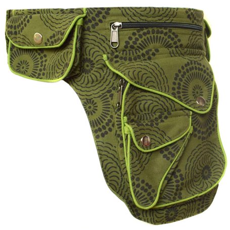 Sac banane de voyage en coton - Little Kathmandu - Vert - Taille Unique