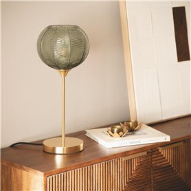 LEDKIA LIGHTING - Lampe à Poser Métal et Verre Klimt | Design Classique 1920s | Compatible Ampoule LED E27 | Utilisation Intérie