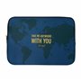 WONDEE Mr Wonderful Housse pour Ordinateur portablee 13 à 14" Pouces avec Phrase Romantique et Motif Carte du Monde