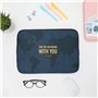 WONDEE Mr Wonderful Housse pour Ordinateur portablee 13 à 14" Pouces avec Phrase Romantique et Motif Carte du Monde, Compatible 