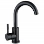 Robinet lavabo haut noir mat salle de bain acier inoxydable levier unique eau chaude et froide avec tuyaux inclus mitigeur lavab