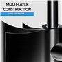 Robinet lavabo haut noir mat salle de bain acier inoxydable levier unique eau chaude et froide avec tuyaux inclus mitigeur lavab