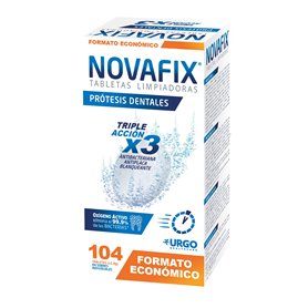 Novafix - Comprimés nettoyants triple action - Pour prothèses dentaires et appareils orthodontiques - Boîte de 104 unités (kill