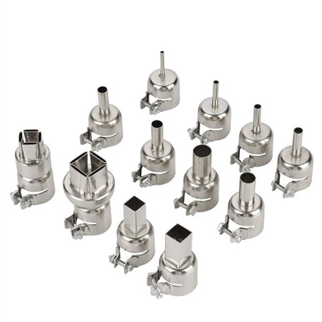 Kit de Buses Rondes pour Pistolet Thermique en Acier 12 pièces pour Station de soudage à Air Chaud 850 Station de soudage à Air