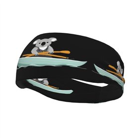 Bandeau de sport polyvalent YYHHAOFA Koala ramant un bateau - Bandeau extensible et évacuant l'humidité pour yoga