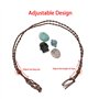 DUESI Collier Cordon Vide Porte-Pierre Pierre Brute Remplacement Filet Sac Longueur réglable Collier à Faire soi-même Accessoire
